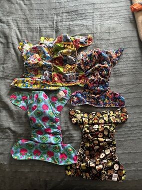 5 cloth diapers with inserts